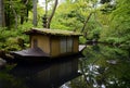 Nezu museum garden in summer, Tokyo, Japan